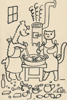 11. The Tale of the Dog and the Cat, around 1928. Additional Info: Illustrations for the book -