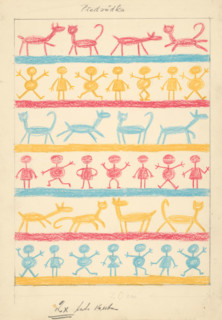 A story about a dog and a cat - foreword to the book, around 1928. Additional Info: Illustrations