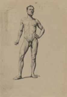 Study of a male nude, 1850-1855.