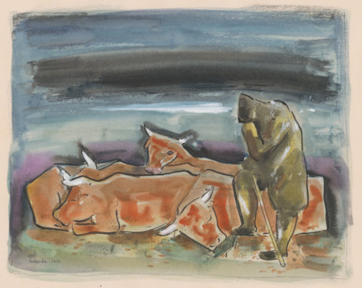 Evening on the pasture, 1936.