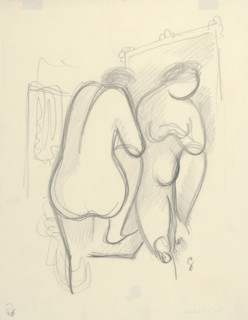In front of mirror, 1936-1937.
