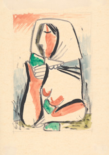 Woman in a scarf, 1936-1937.