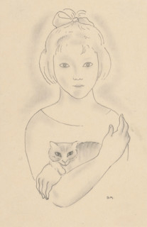 Girl with a cat, around 1927-1928.