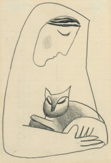 Girl with a cat in her arms, 1937-1938.