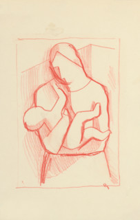 Mother with child in her arms, 1934-1936.