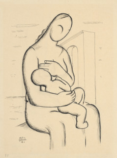 Nursing mother with architecture in the background, 1928-1932.