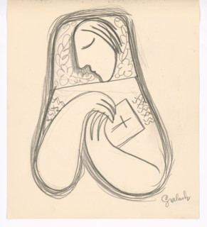 Woman with a prayer book, 1938.