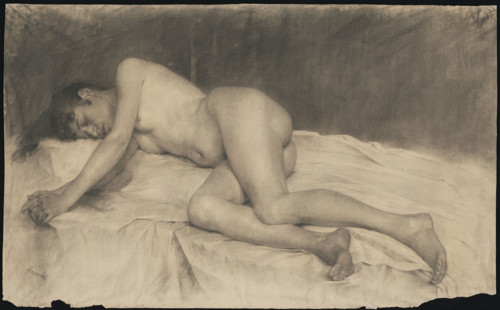 A reclining female nude, around 1892.