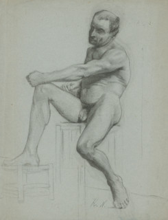Seated man nude, 1905-1910.