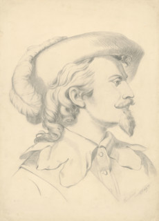 Man's head with a beard, 1877-1880.