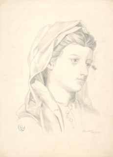 Young woman's head, 1878.