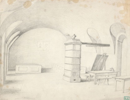 Interior of the studio, around 1850.