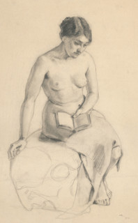 Study of a seated female nude, 1912.