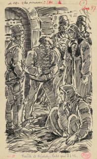 7.- In prison, 1936. Additional Info: Illustration for the book cachticka pani by J.Niznansky,