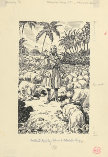 8.- They threw themselves on the ground, 1953. Additional Info: Illustration for the novel by J