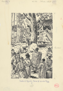 3.- A shot rang out through the garden.., 1953. Additional Info: Illustration for the novel by J