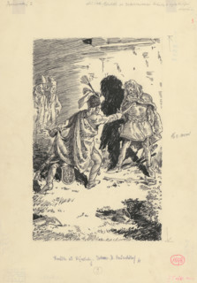 27.- He stared with a bloodied face and wide eyes, 1953. Additional Info: Illustration for the