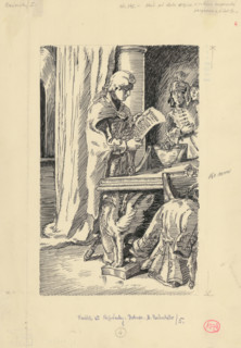 28.-He stood at the table holding an unrolled parchment in his hands and reading it, 1953.