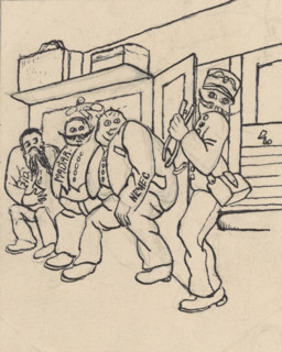 Satirical Drawing for a Magazine IV., around 1940.