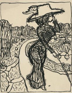 Caricature of a lady, 1908-1912.