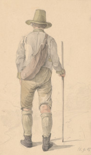 A walking man from the back, 1848.