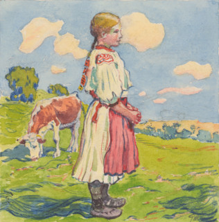 10.- The Shepherdess, 1932. Additional Info: Illustrations for the book - August Horislav skultéty.