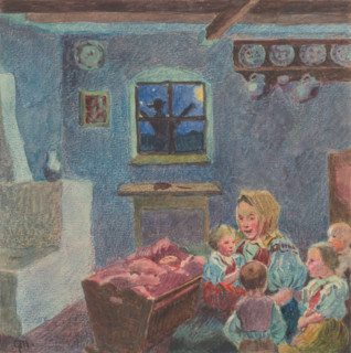 16.- Mother with children, 1932. Additional Info: Illustrations for the book - August Horislav