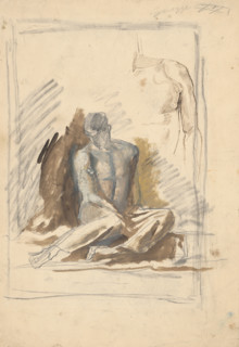 Study of a seated male figure, 1880-1890.