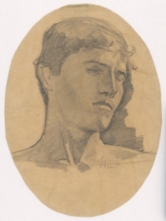 Study of a Young Man's Head, around 1873-1875.
