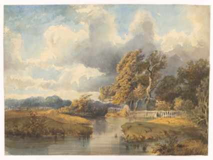 Lake in the Swiss Park, around 1870. Additional Info: Drawings based on J.J.Ulrich's designs.