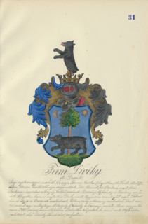 Coat of arms of the Divéky family, 1904.   Additional Info: Adolf Medzihradsky's manuscript album