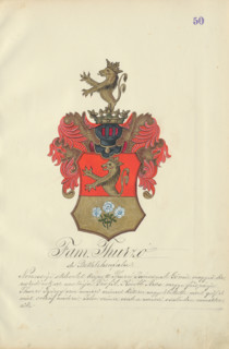 Coat of arms of the Thurz family, 1904-1910.   Additional Info: Adolf Medzihradsky's manuscript