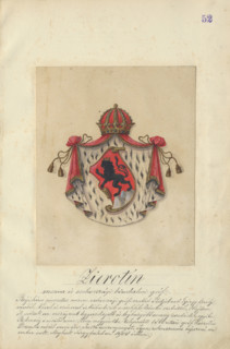 Coat of arms of the zerotin family, 1904-1910.   Additional Info: Adolf Medzihradsky's manuscript