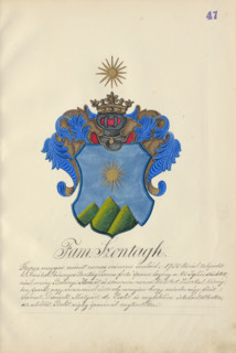Coat of arms of the Szontagh family, 1904-1910.   Additional Info: Adolf Medzihradsky's manuscript