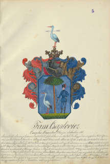 Coat of arms of the caplovic family, 1904-1910.   Additional Info: Adolf Medzihradsky's manuscript