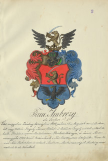 Coat of arms of the Ambrozy family, 1904-1910.   Additional Info: Adolf Medzihradsky's manuscript