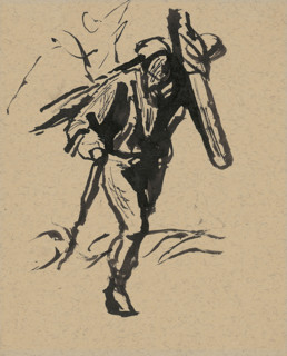 Man carrying a cross, 1940-1944.