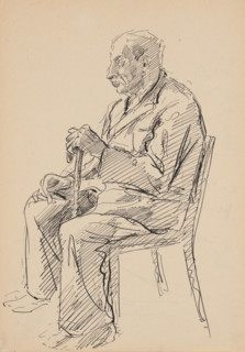 Seated Old Man with a Stick, 1939/1944.