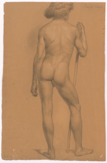 Study of a standing male nude from behind, 1898-1902.