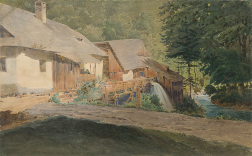 Mill on the edge of the forest, around 1860.
