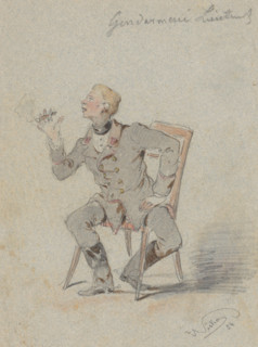 Seated Gendarmerie Lieutenant, 1854.