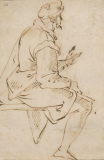 Study of a seated man, around 1500.