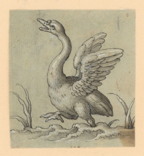 Walking swan, 1601/1700.   Additional Info: Drawings with animal motifs - 5 drawings.