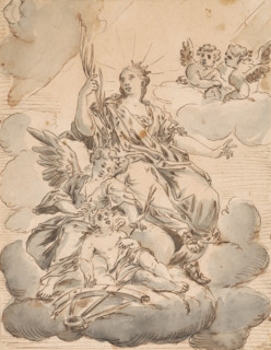 Madonna with angels on the clouds, 2nd half 18th century.