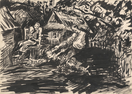 In the village yard, 1940-1944.