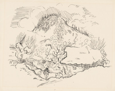 Man behind the village, c1935.