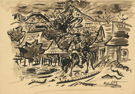 Man from Orava on a horse, c1935.
