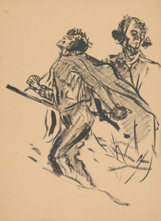 Hunter and figure, 1st half 20th century.