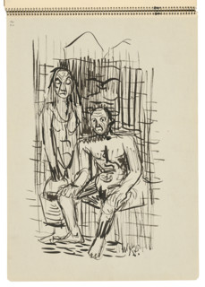 Sketchbook 22 Man and Woman with a Bucket, 1st half 20th century.