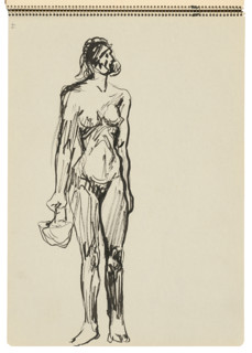 Sketchbook 22 Standing Woman with a basket, 1st half 20th century.